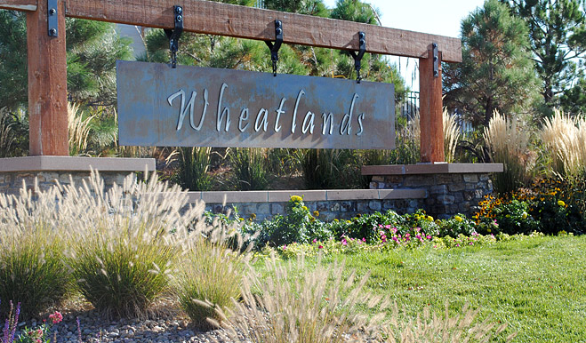 Wheatlands entry monument