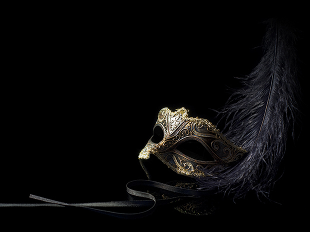 Carnival mask on black background