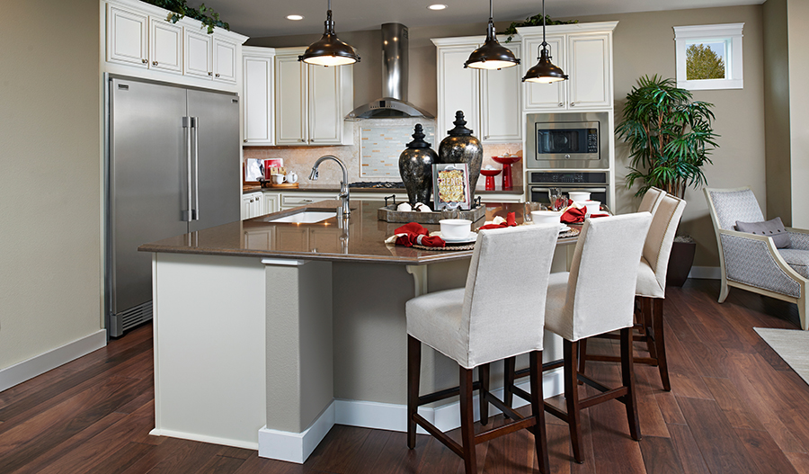 Kitchen with white cabinets