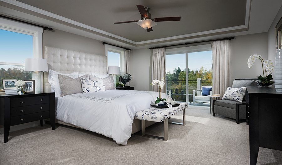 Primary bedroom with sliding glass door