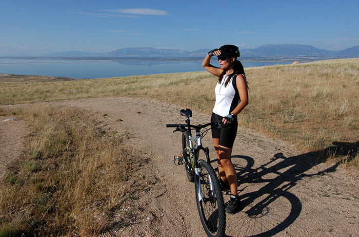 Biking on Antelope Island