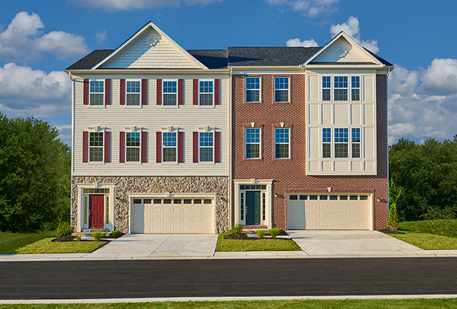 Exterior of townhomes in Maryland