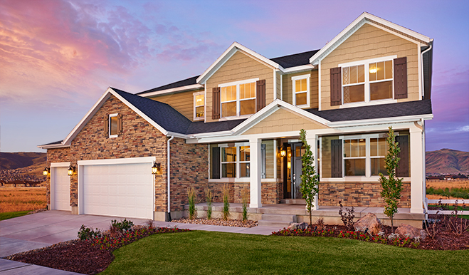 Exterior of two-story Darla home with 3-car garage