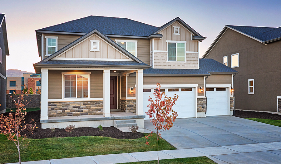 Exterior of two-story Hopewell home with 3-car garage