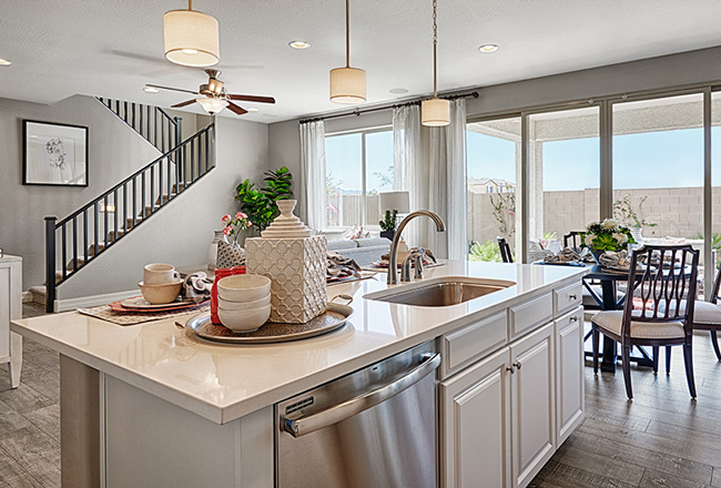 Center island in kitchen of Coral floor plan