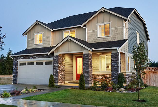 Exterior of two-story home