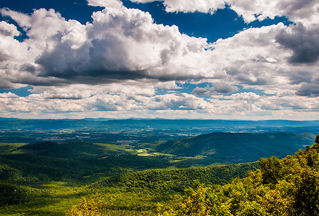 Aerial view of the valley