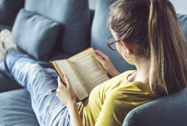 Woman reading a book