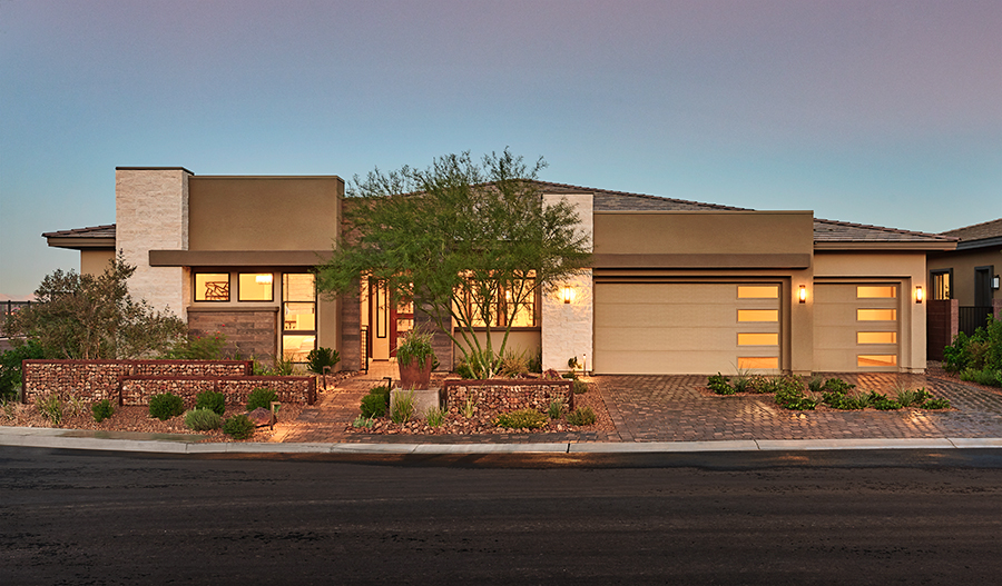 Exterior of ranch-style home with 3-car garage