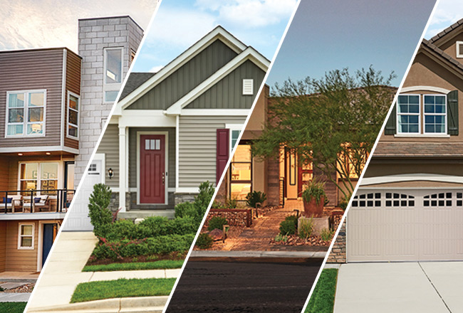Collage of exteriors of various homes