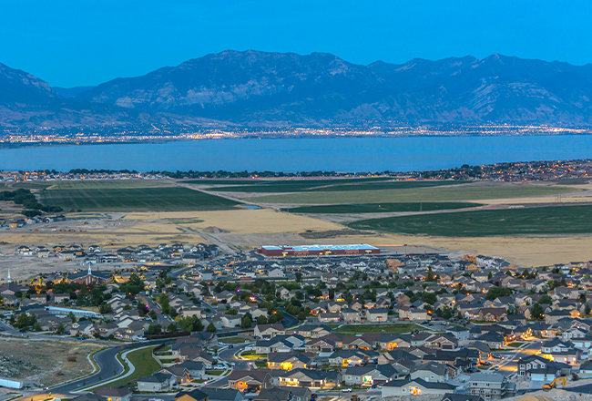 Aerial view of Pleasant Grove, Utah