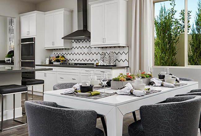 Kitchen with tile backsplash