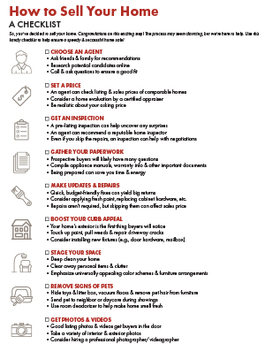 Printable How to Sell Your Home checklist