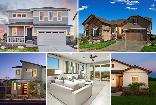 Collage of new homes at new communities