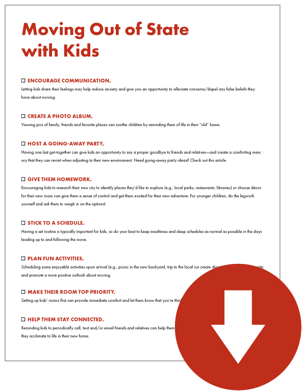 Checklist for Moving Out of State with Kids - Richmond American 