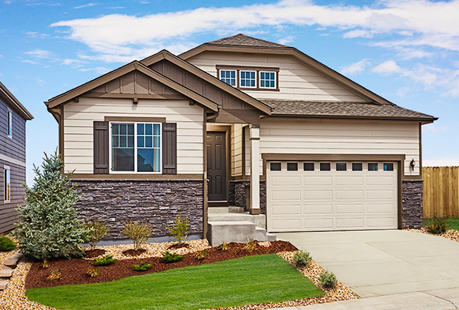 Exterior of home with covered entry