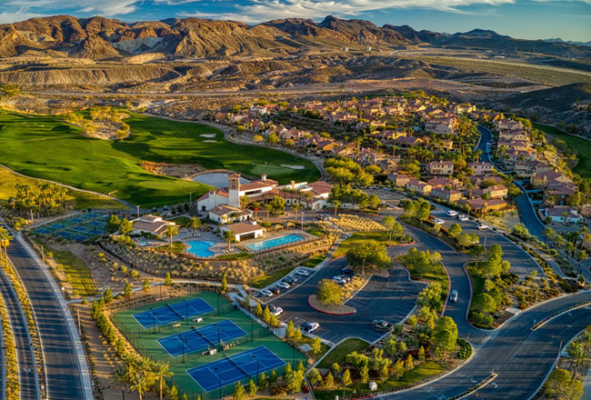 Marble Mesa at Lake Las Vegas community from above