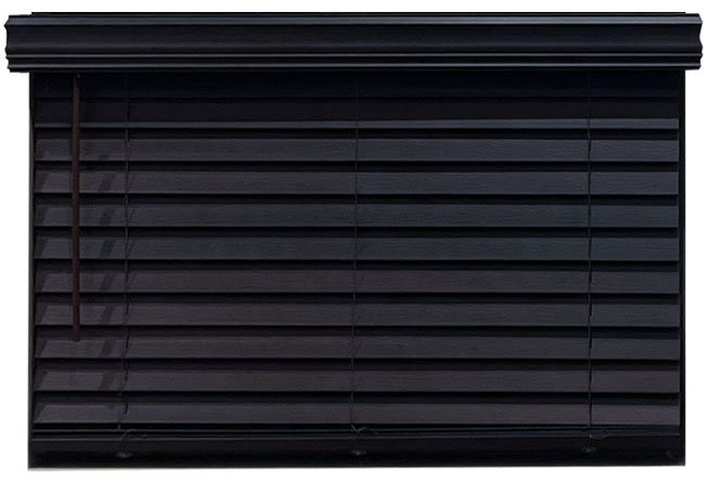 Stained faux wood blinds window coverings