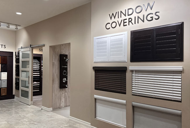 Window coverings on display at Home Gallery design center