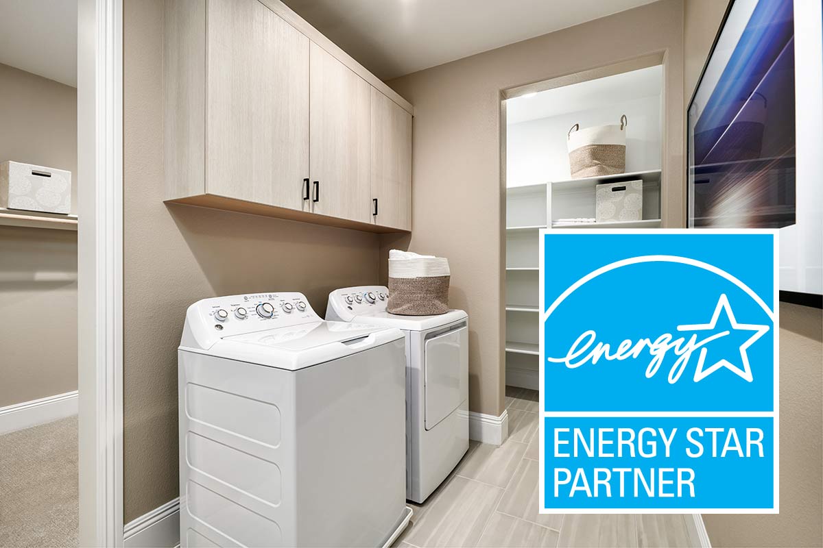 Spacious laundry room plus the ENERGY STAR partner logo