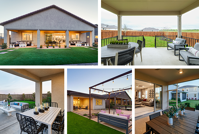 Collage of covered patios