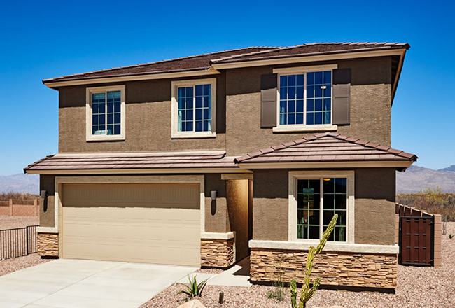 Two-story home with two-car garage