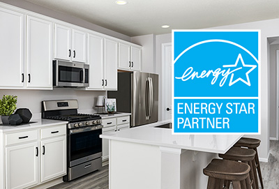 Kitchen with EnergyStar logo over top