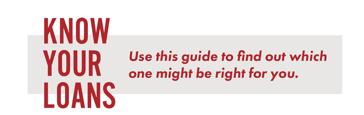 Know your loans 
Use this guide to find out which one might be right for you.