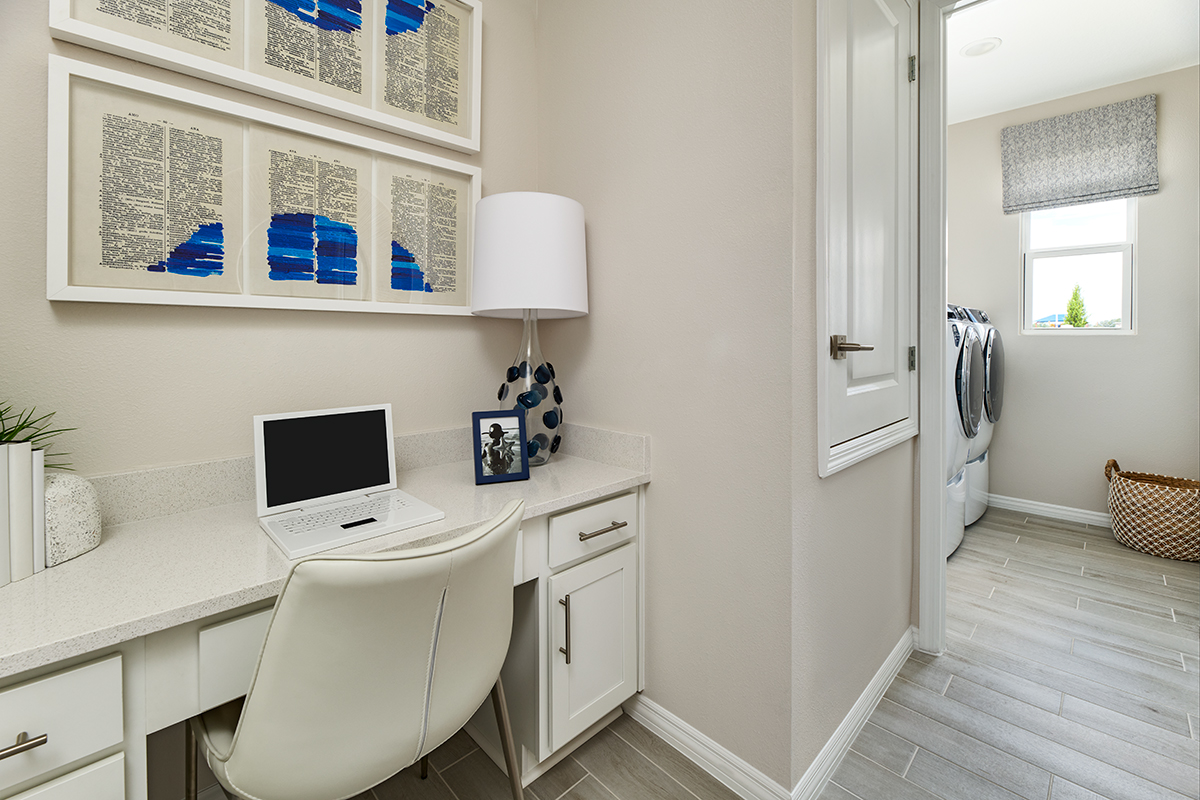 Tech center in a well-lit home