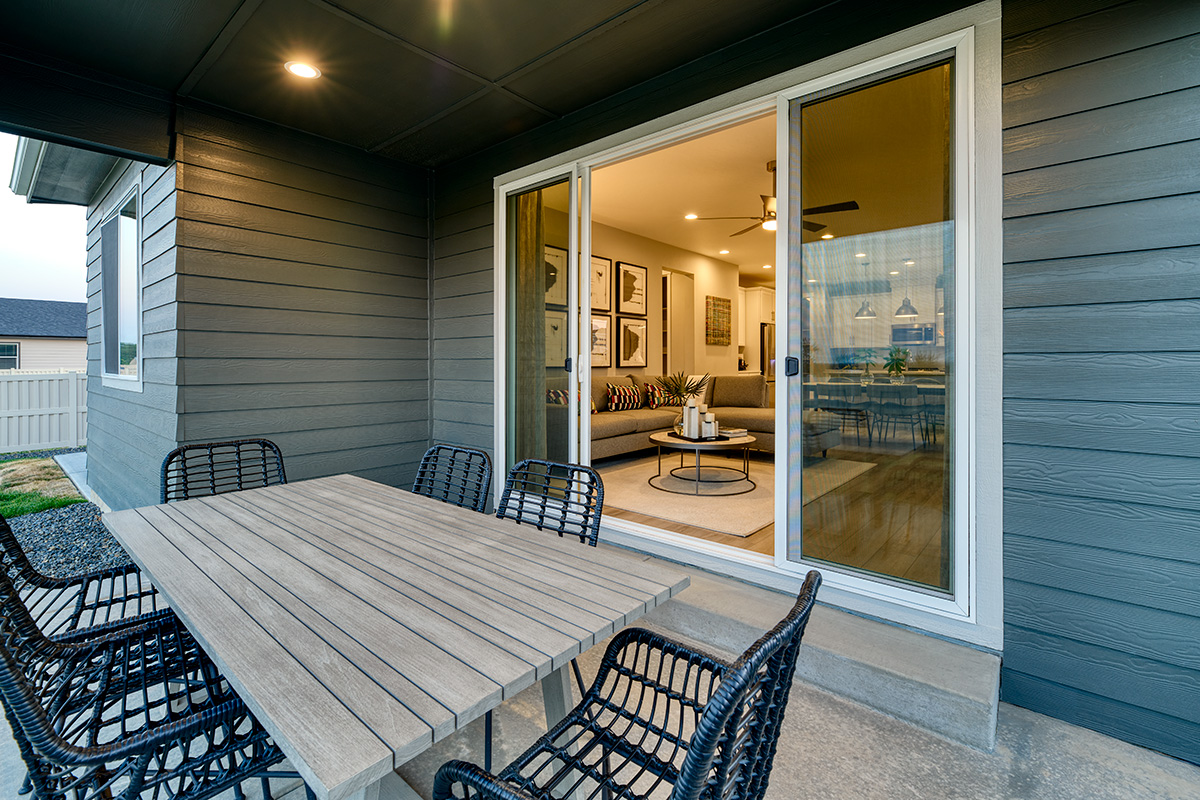 Inviting covered patio