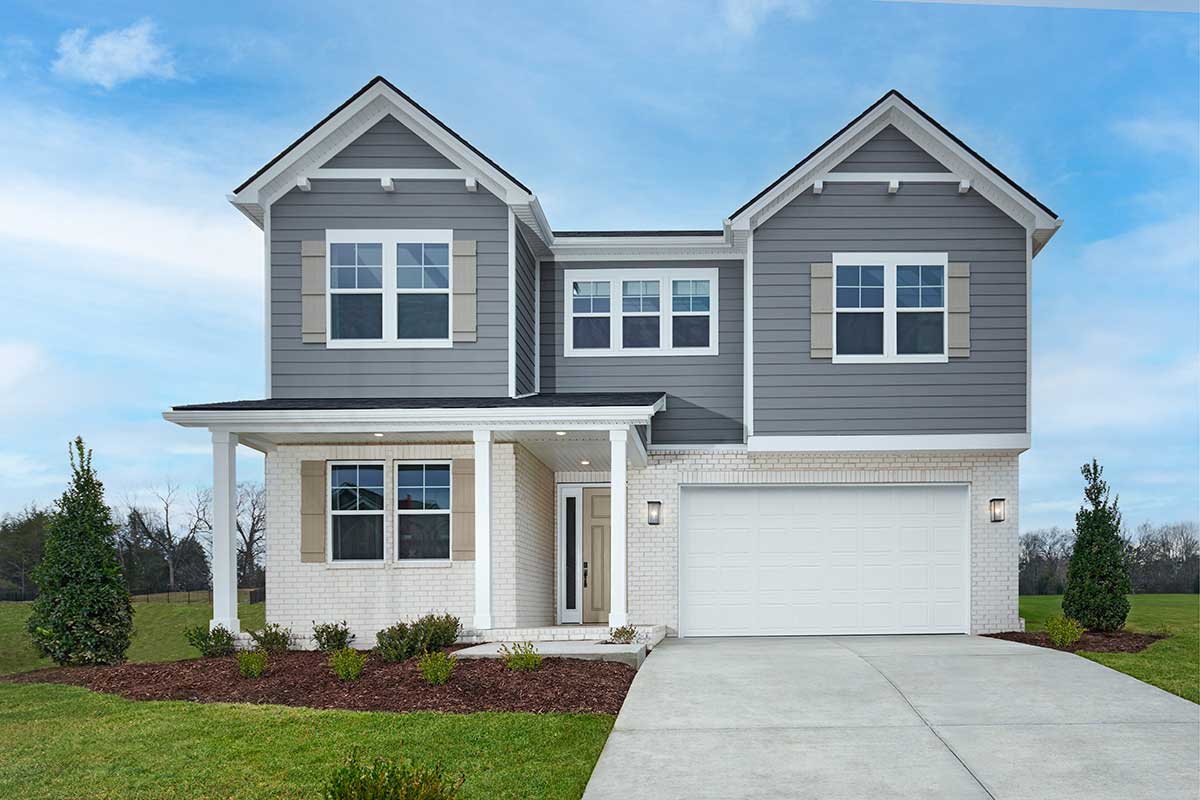 exterior of a beautiful new two-story home