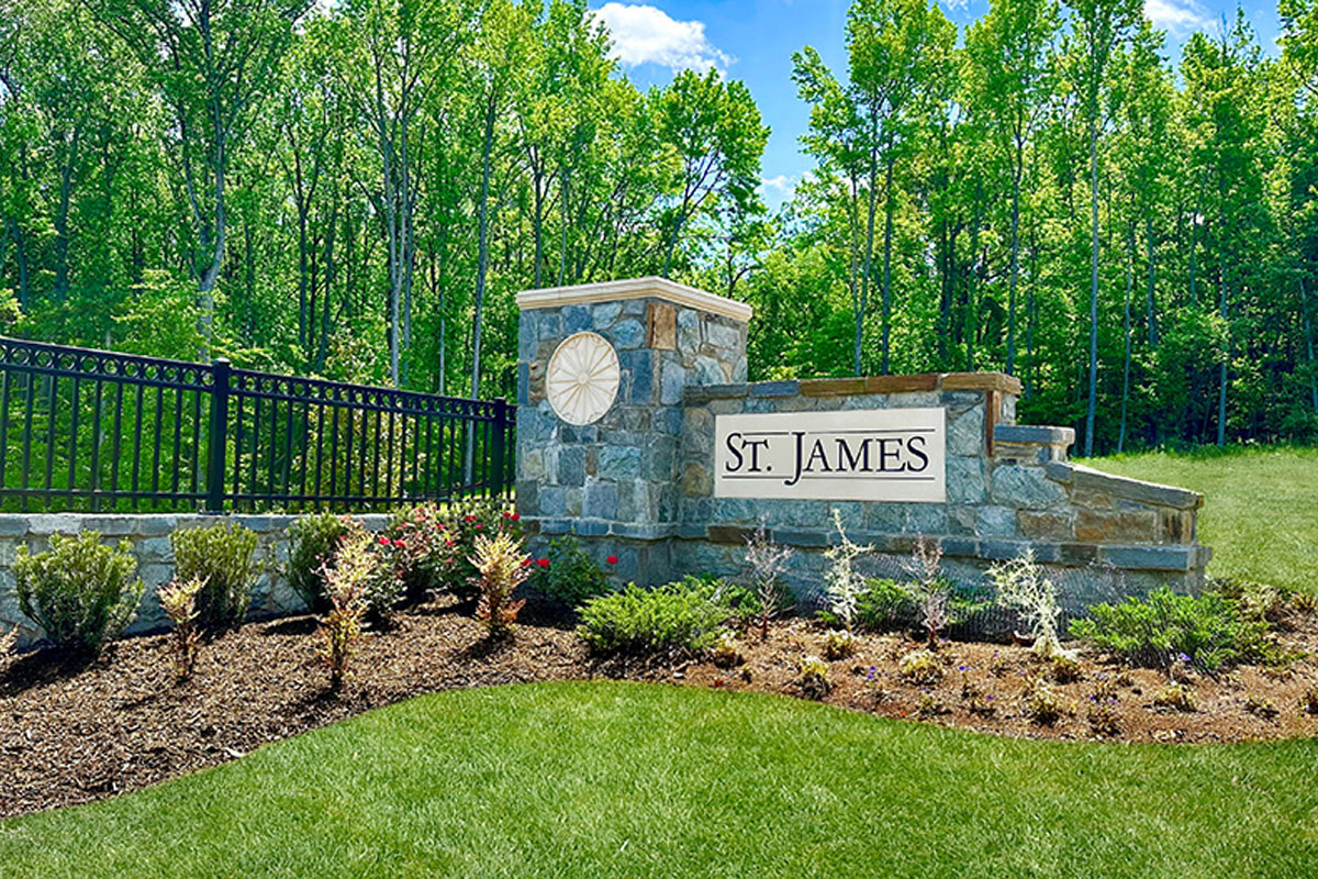 Community entrance to St. James in Prince George's County, Virginia