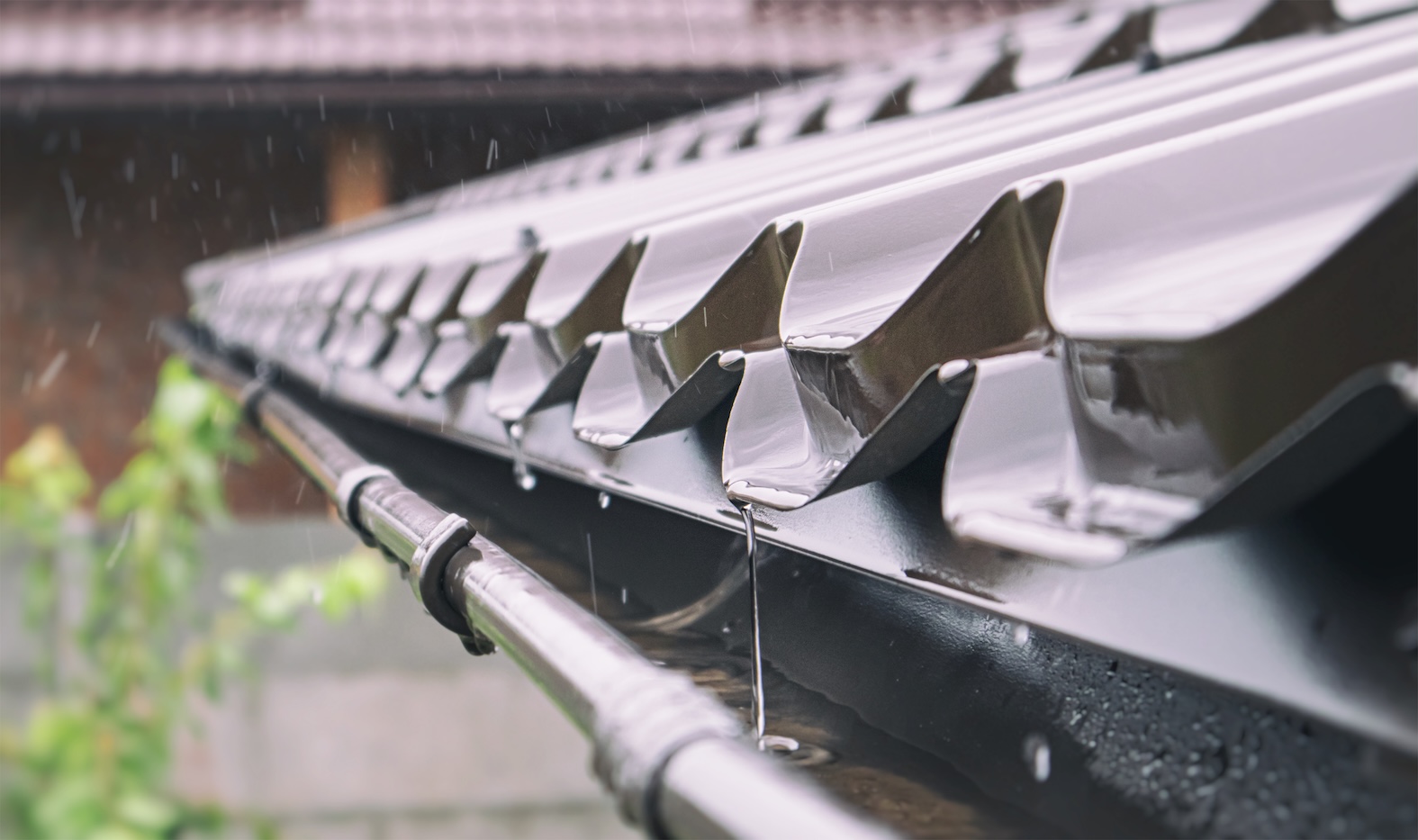 Gutters on a new home