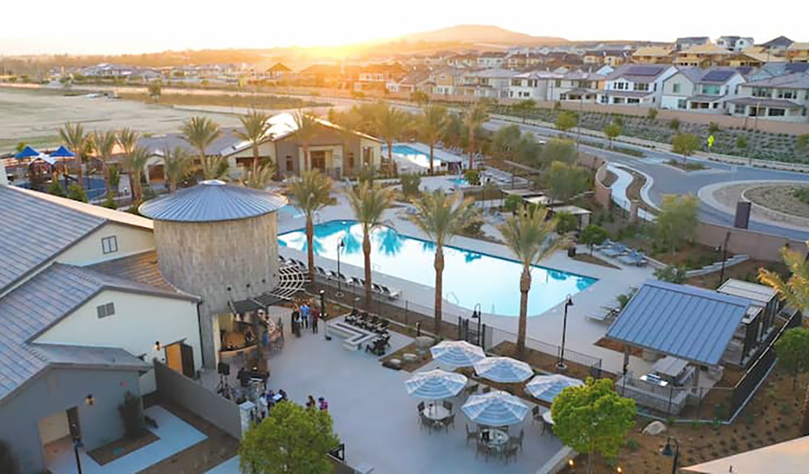 Pool and clubhouse at one of Richmond American's luxury communities