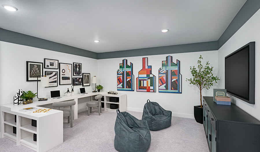 Finished basement in a new home at one of Richmond American's luxury communities