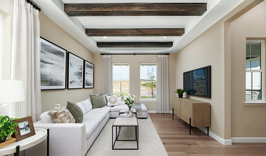 Living area in a home at one of Richmond American's luxury communities
