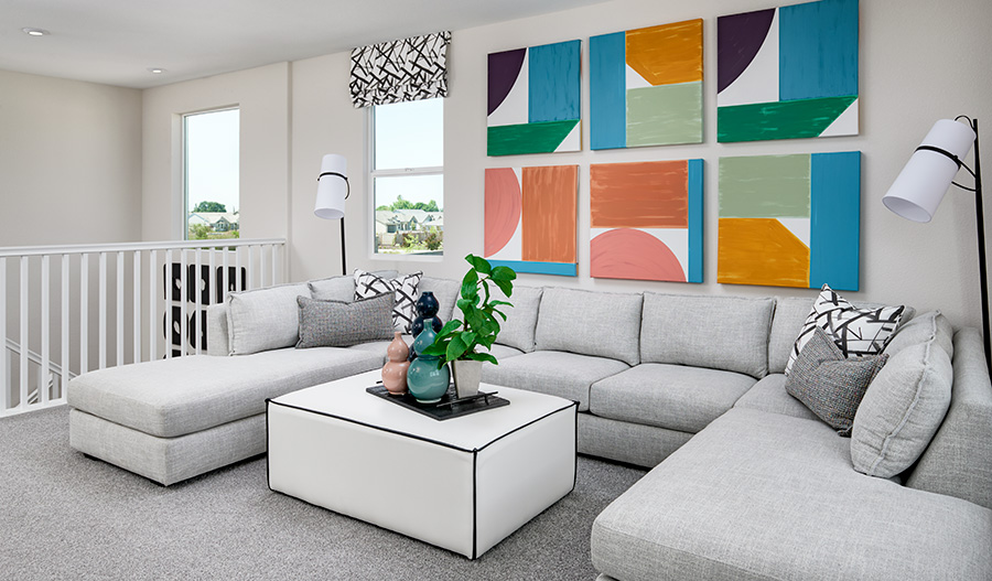 Airy loft with modern furnishings