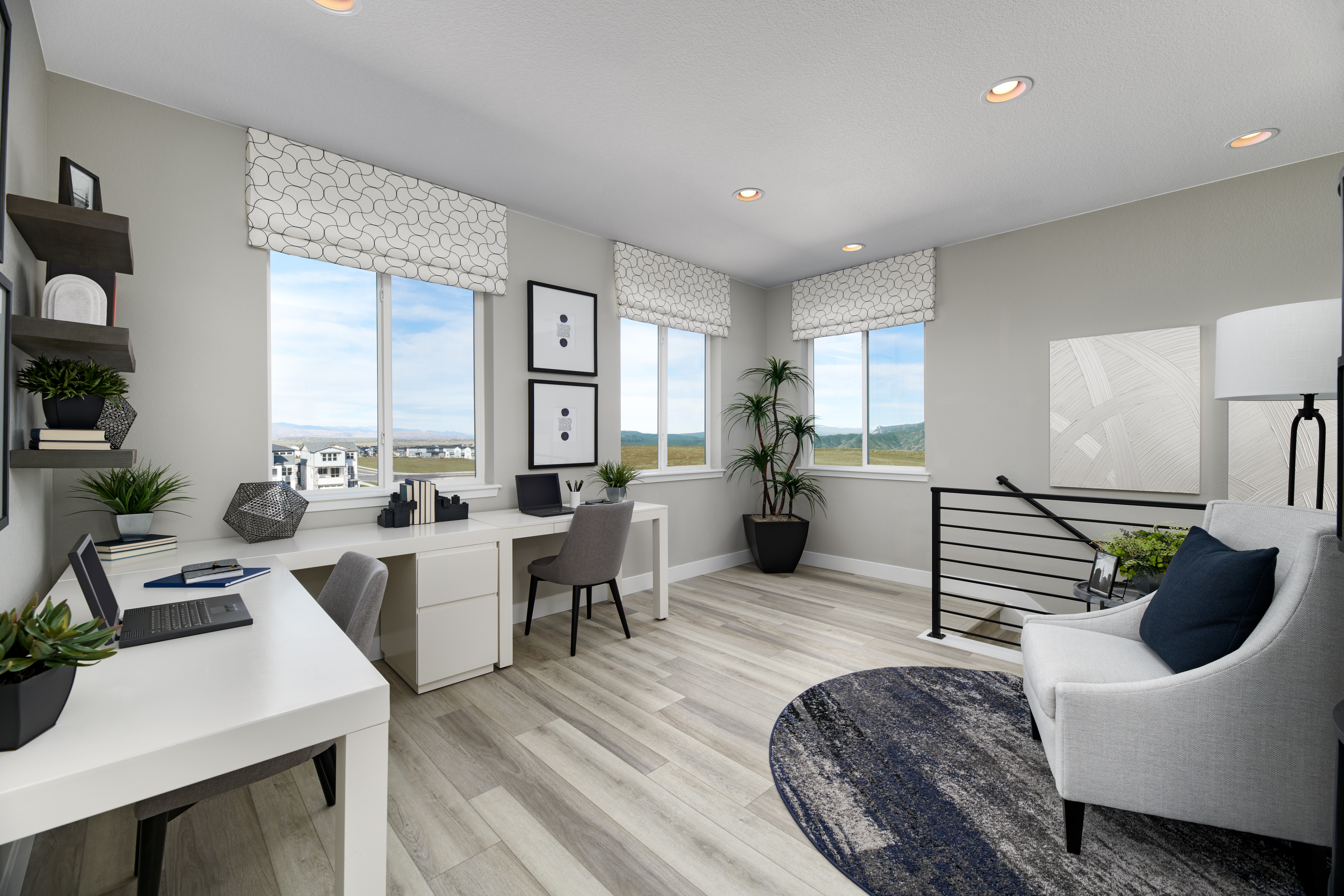 Work station in a loft