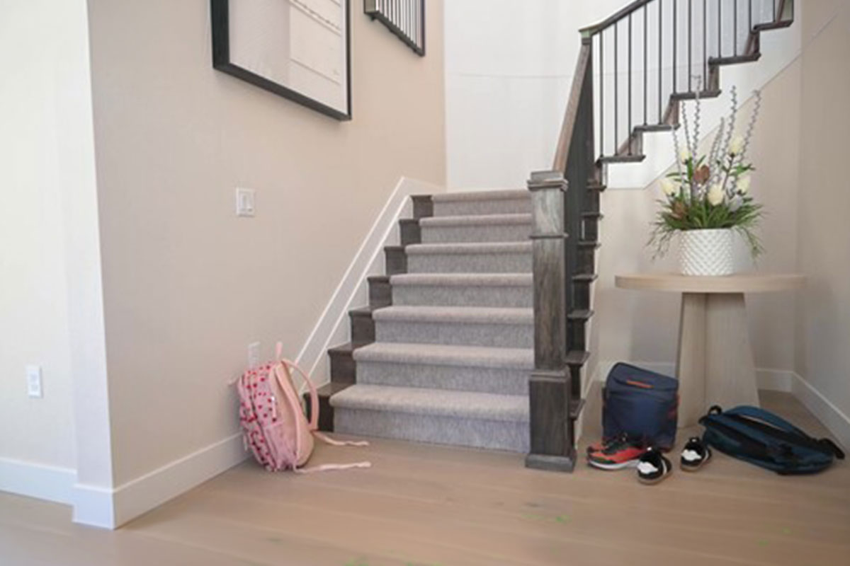A drop zone offering unique mudroom ideas