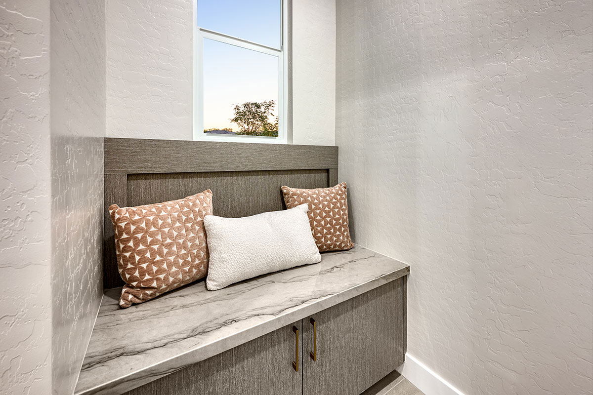 A drop zone offering unique mudroom ideas