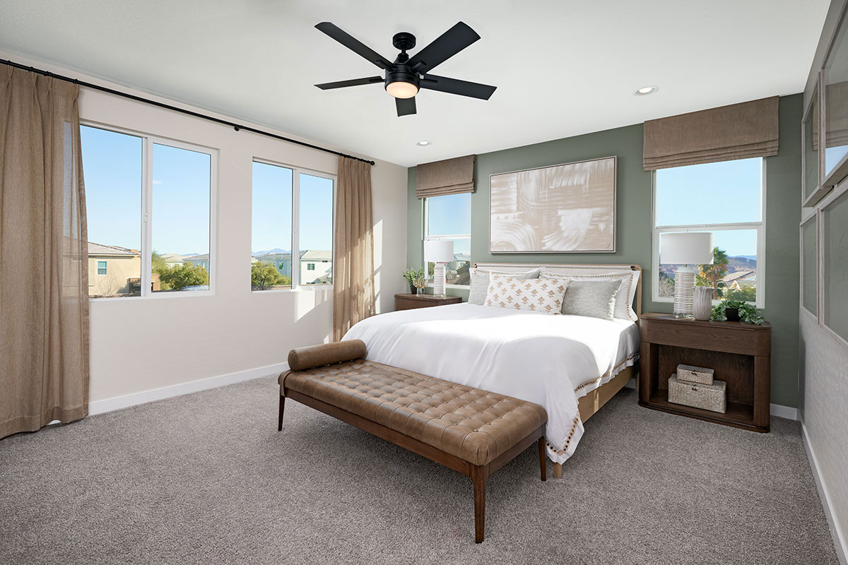 An impressive bedroom in a new home, a key factor in the new homes vs resale debate