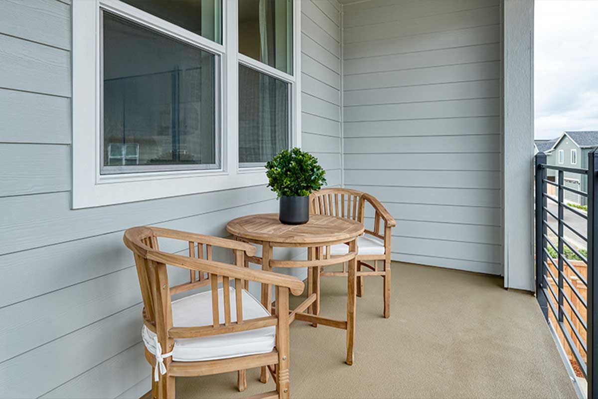 Outdoor area in a new home