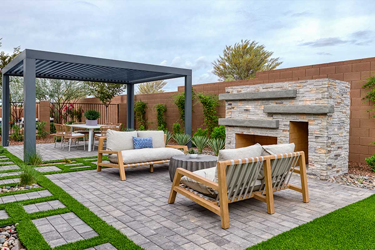 Outdoor area in a new home