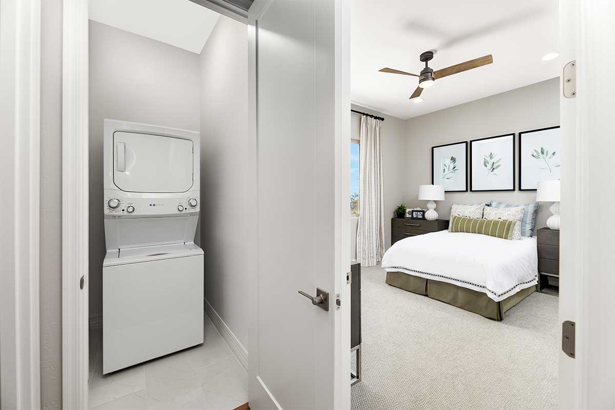 Laundry and bedroom