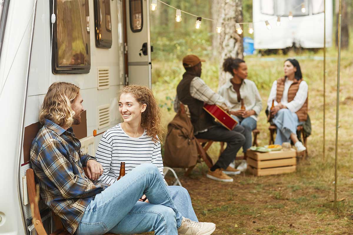 campers next to an RV
