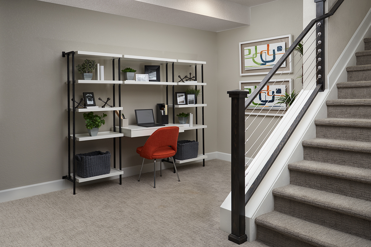 Work area in rec room