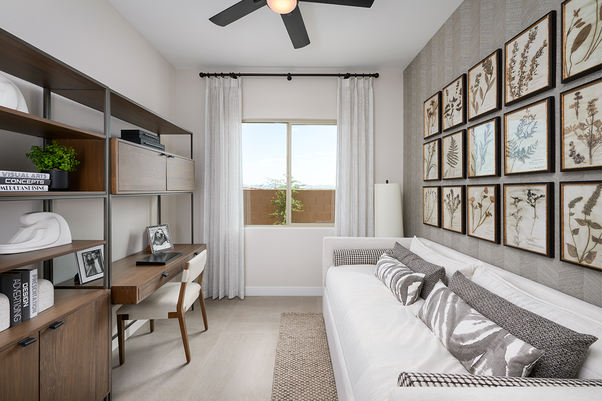 home office located in a bedroom