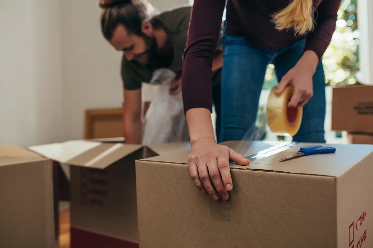 People packing for a move