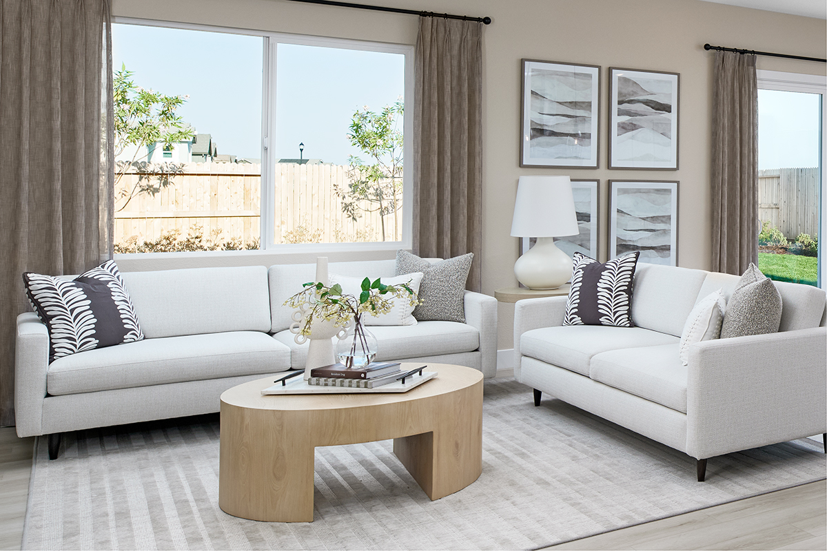 Large windows letting in ample natural light