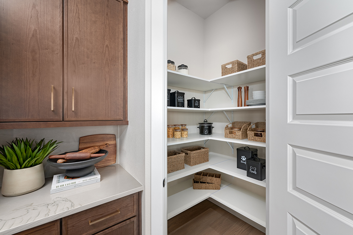 Large walk-in panrty keeps clutter out of the way